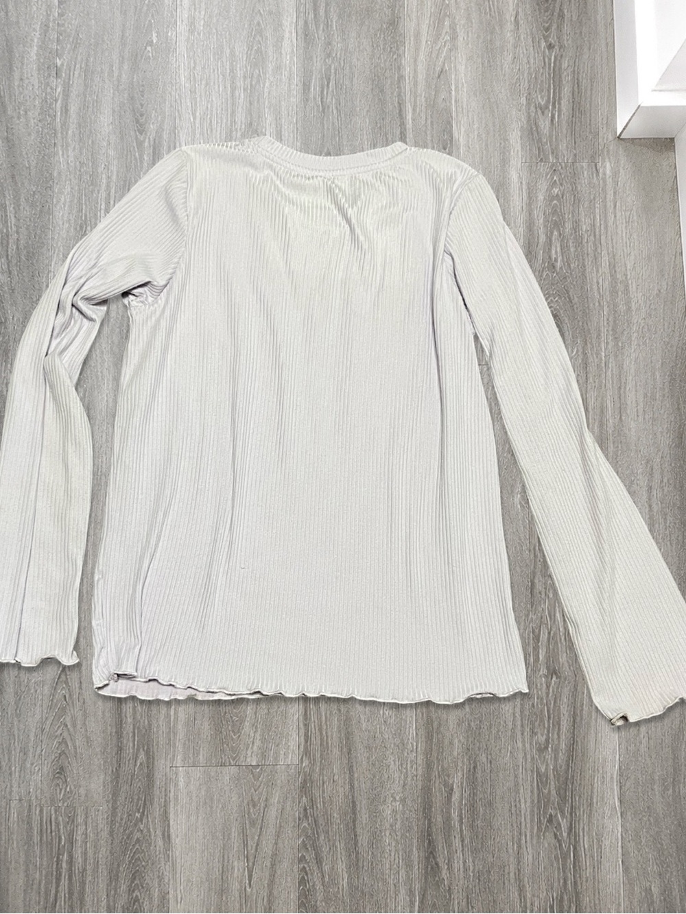 Disney Stitch Girls XL (14/16) White Ribbed Long Sleeve Pajama Top Sleep Shirt - Picture 3 of 5